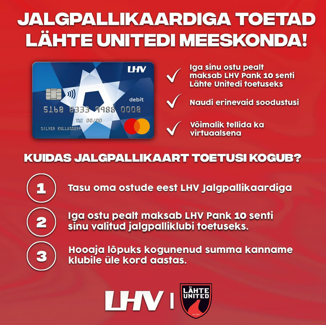 LHV Jalgpallikaardiga toetad Lähte Unitedi meeskonda