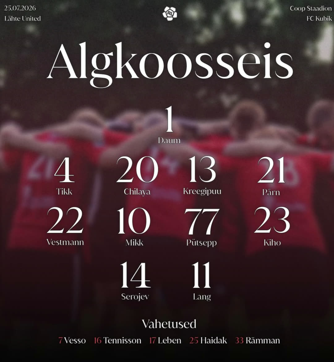 Lähte Unitedi algkoosseis